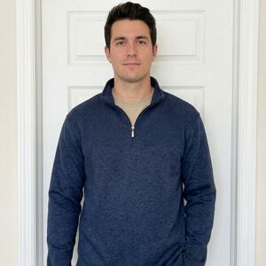 New 1/4 Zip Pullover Mens XL Navy Sweater Shirt Long Sleeve PD&C Brand